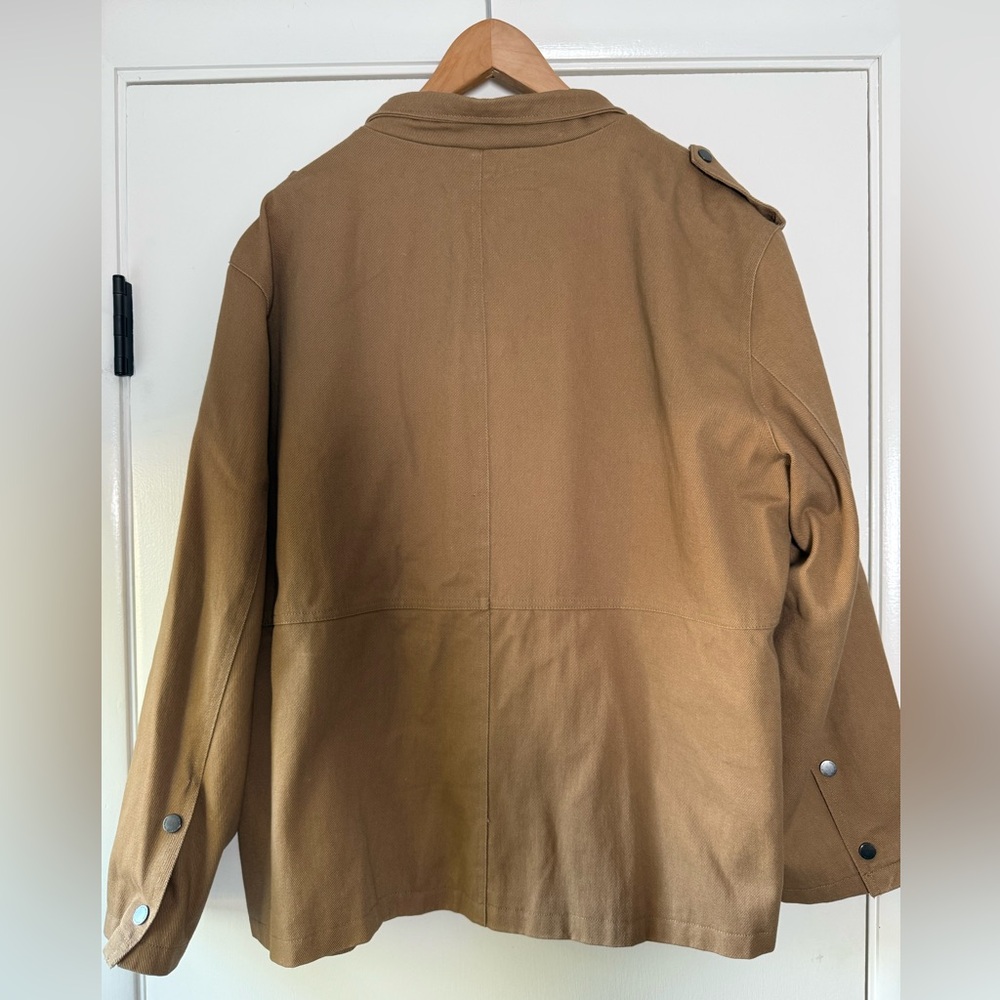 Avec Les Filles Washed Cotton Field Utility Jacket Tan Khaki Plus Size 2X - Picture 15 of 15